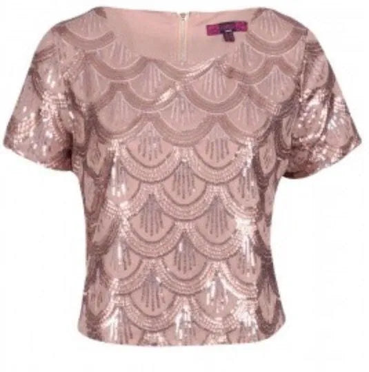 SCALLOP SEQUIN CROP TOP