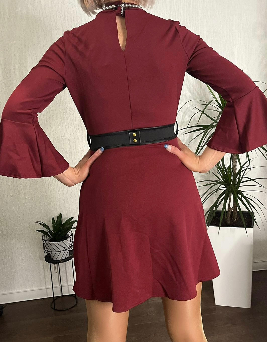 Wet Look Skater Dress