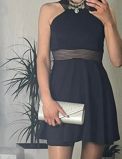 Mesh Panelled skater Dress