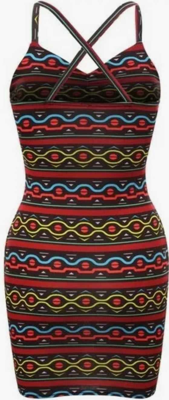 Aztec Print Mini Summer Dress