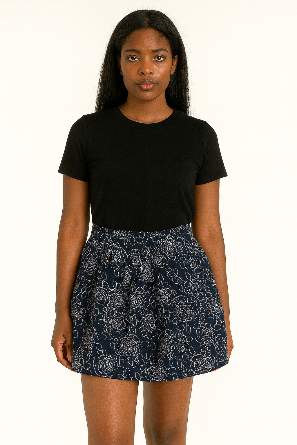 floral A-line skirt
