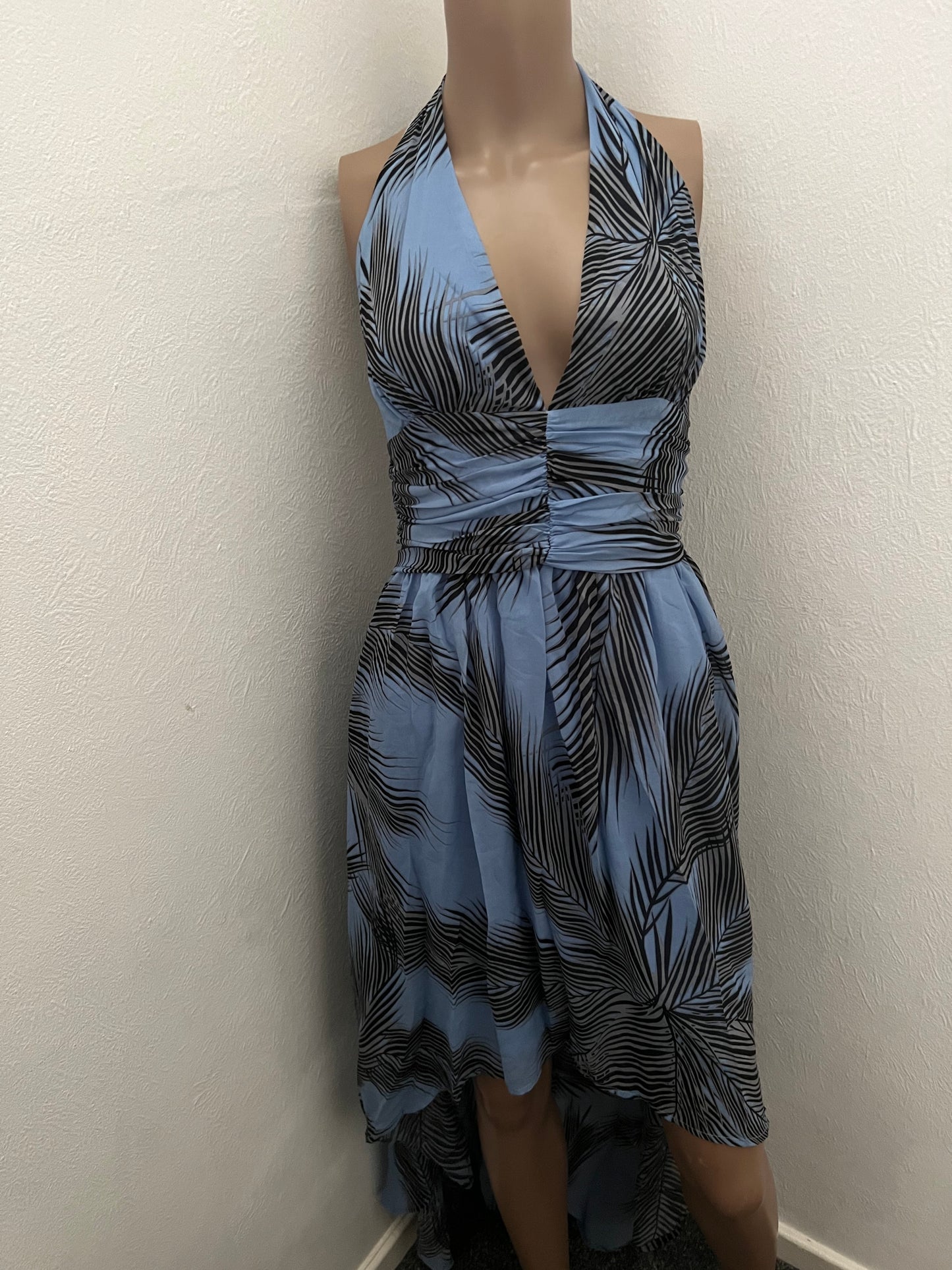 Short Long Maxi Palm Leaves Dress