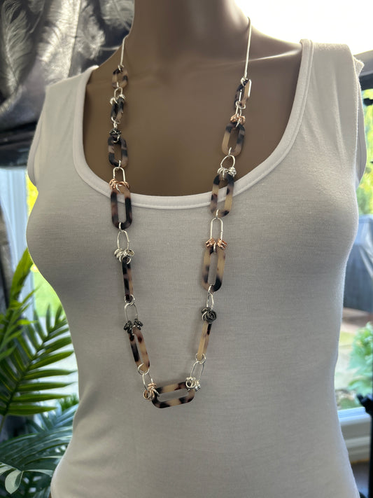 Silver and gold plated necklace