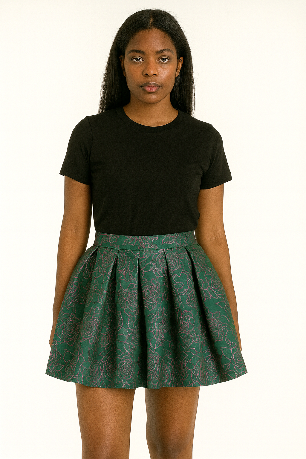 floral A-line skirt