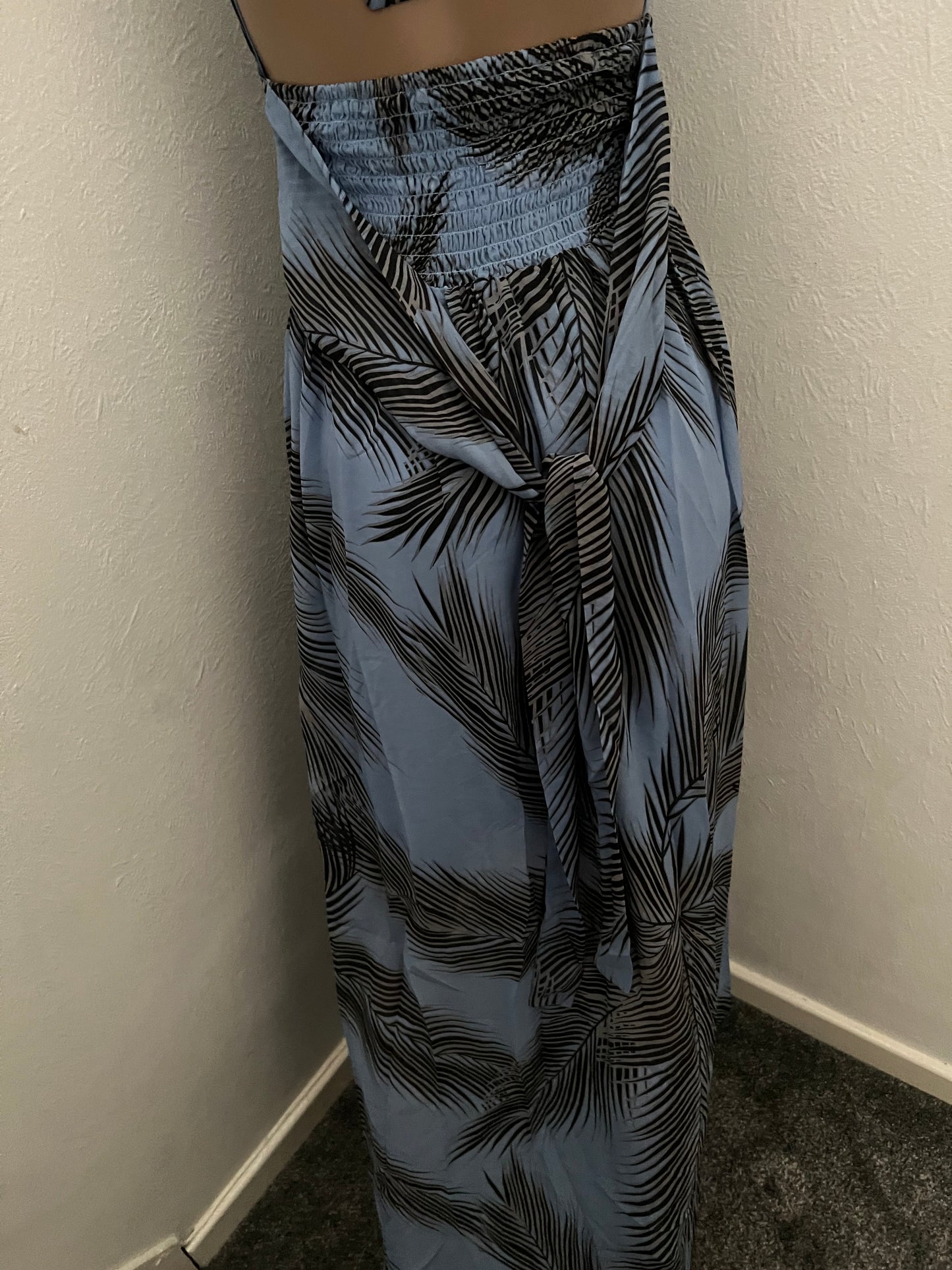 Short Long Maxi Palm Leaves Dress