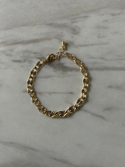 Gold plated bracelet floral design