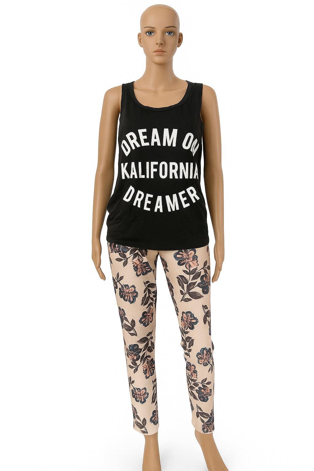 Black “Dream On Kalifornia Dreamer” Slogan Vest Top