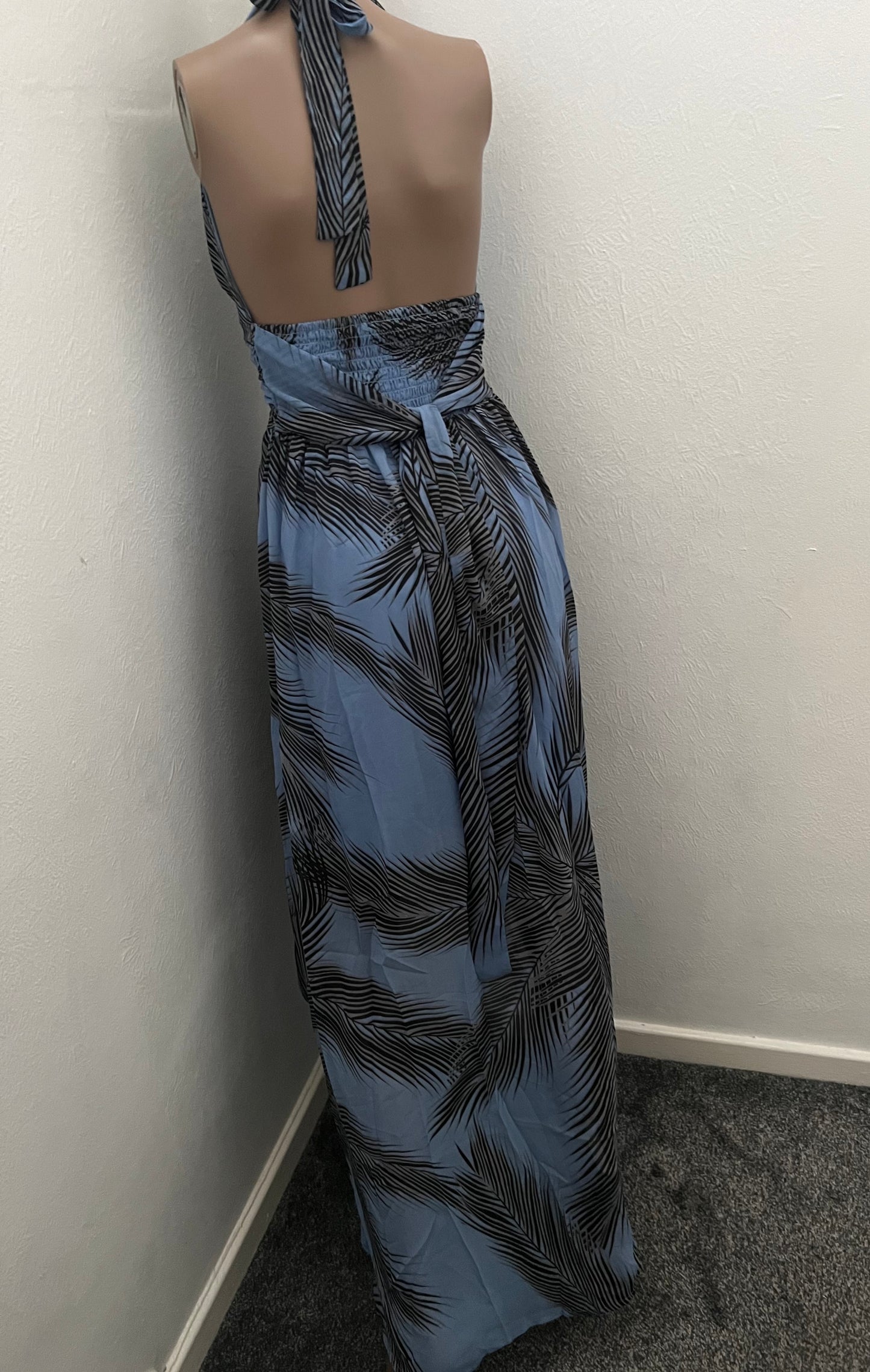 Short Long Maxi Palm Leaves Dress