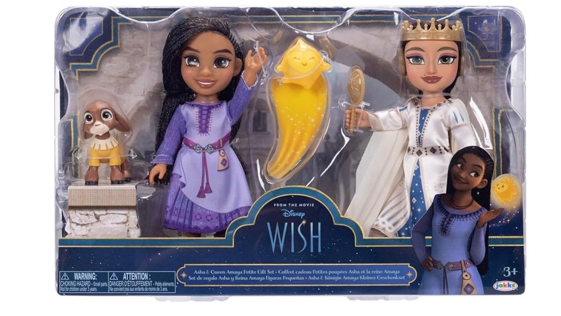 Disney Wish 6" / 15cm Asha, Queen Amaya Petite Fashion Doll Gift Set.