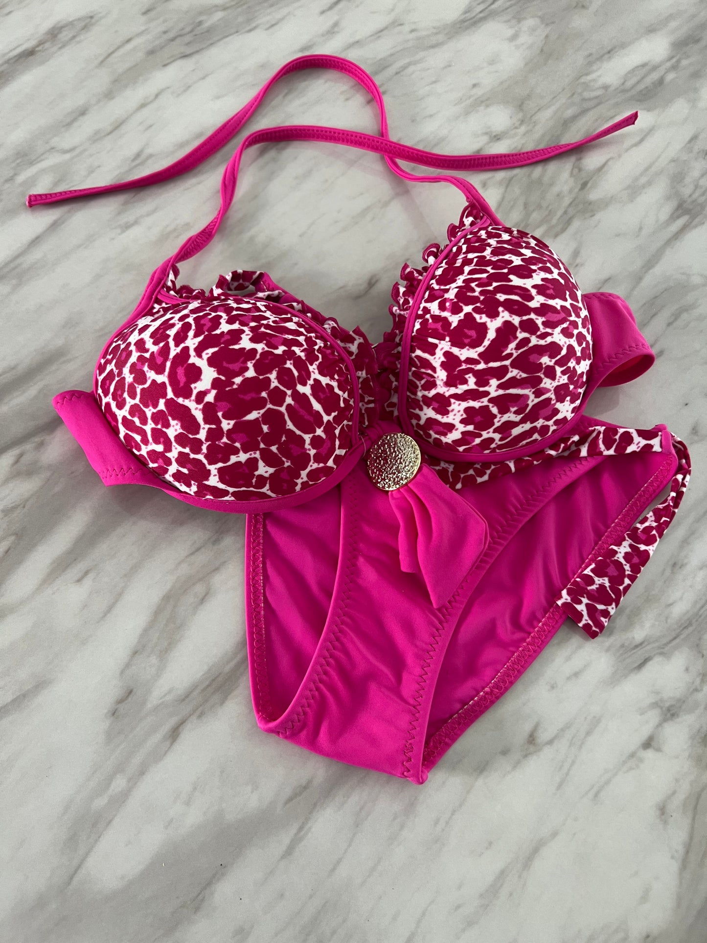 Leopard Pink Bikini Swimsuit