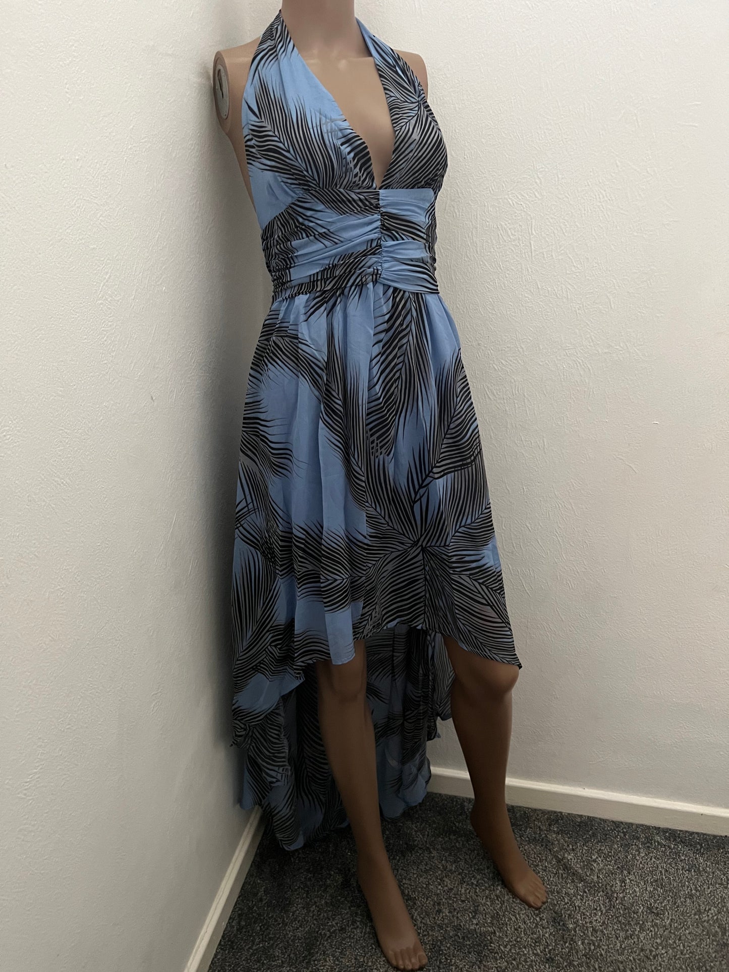 Short Long Maxi Palm Leaves Dress