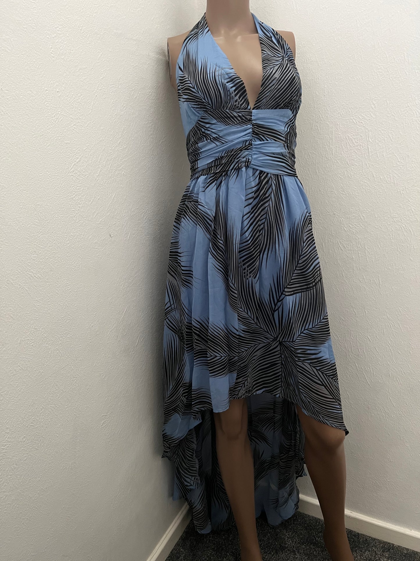 Short Long Maxi Palm Leaves Dress
