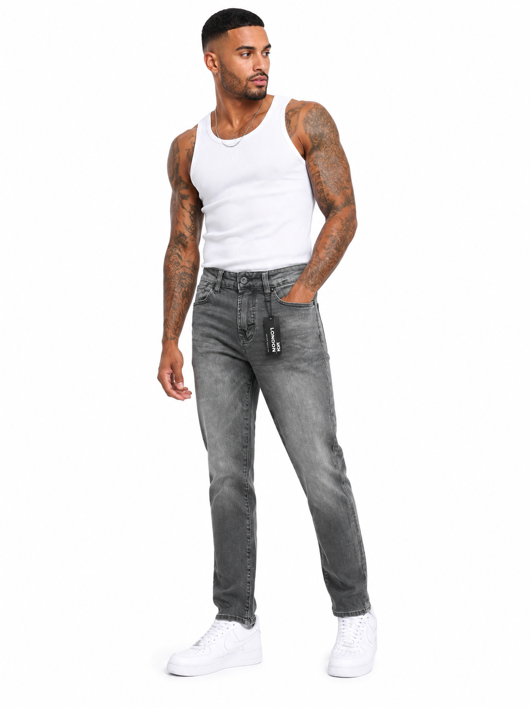 VOI London Men’s Everyday Straight Fit Denim Jeans