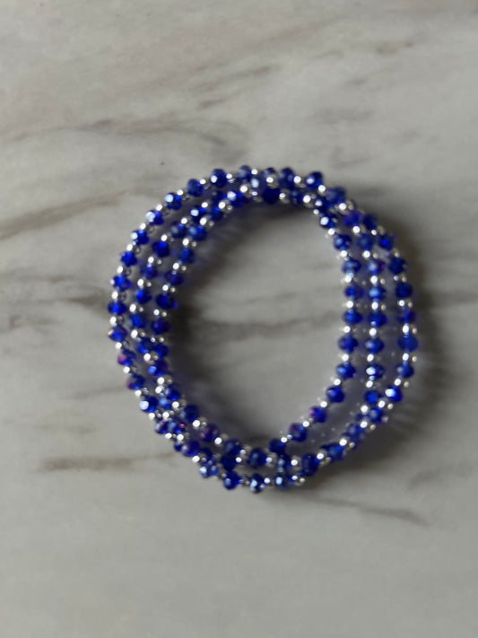 Handmade blue and silver bracelet