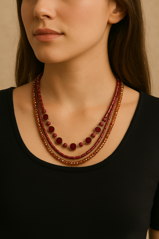 triple-strand necklace