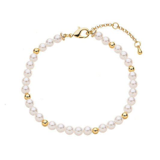 Gold Plated Glass Pearl Bracelet