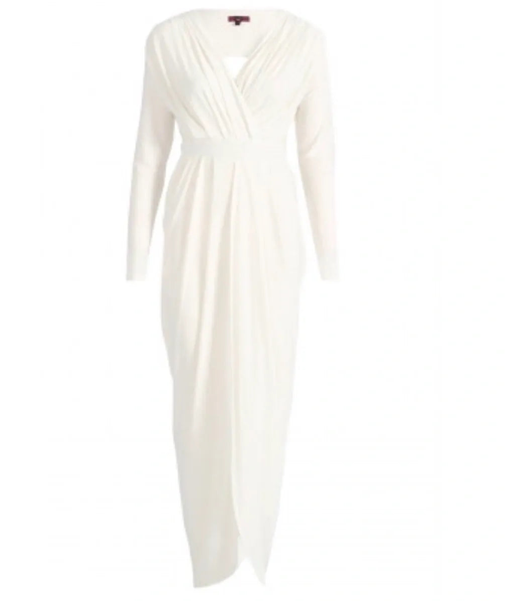 SLINKY CUTOUT DRAPED MAXI DRESS