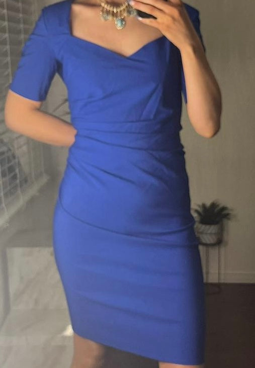 Office V Neck Midi Dress