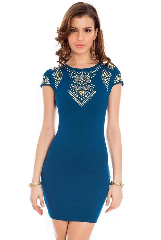 Studded Knee Length Dress