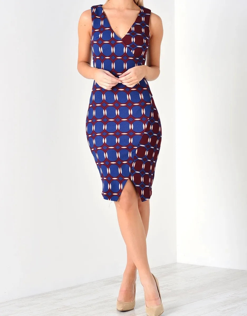 NAVY PRINT DRESS
