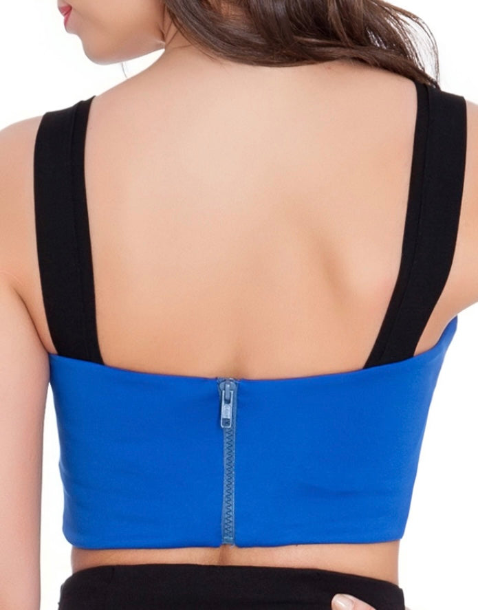 CROSS OVER CROP TOP WITH ZIP