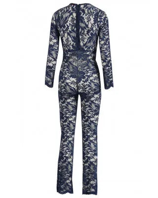 Navy Lace Jumpsuit