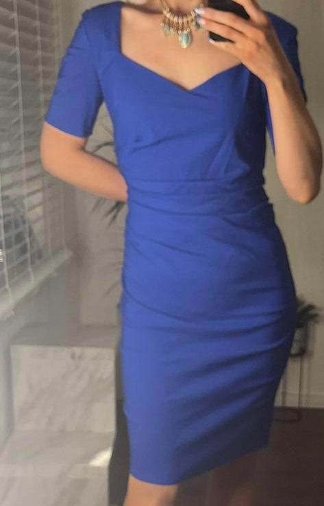 Office V Neck Midi Dress