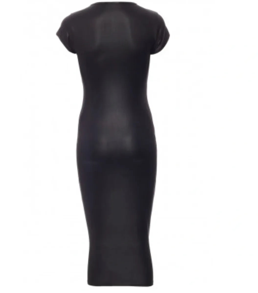 LEATHERETTE MIDI DRESS