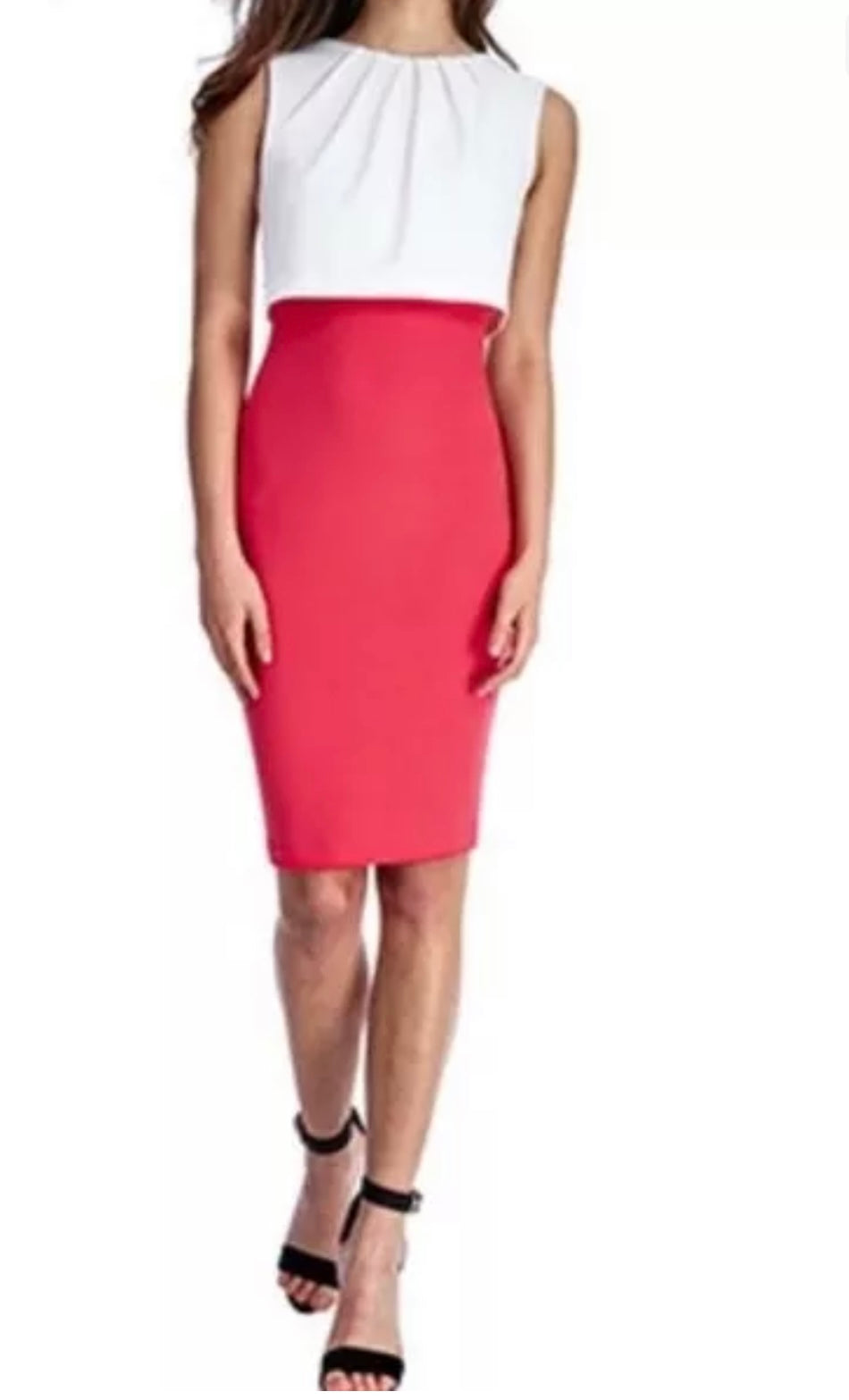 CONTRAST MIDI DRESS