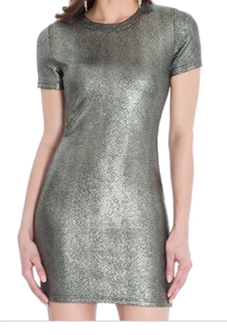 Metallic Reptile Print Dress