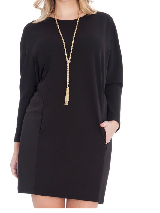 BATWING SCOOP NECK PLUS SIZE MINI DRESS