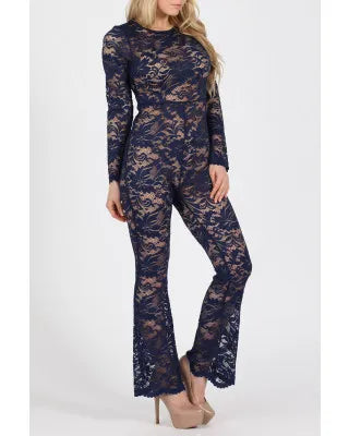Navy Lace Jumpsuit
