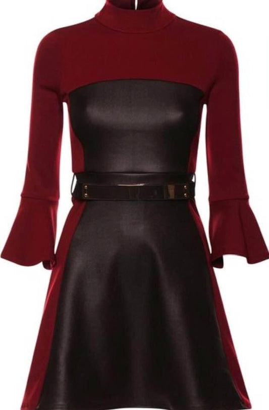 Wet Look Skater Dress