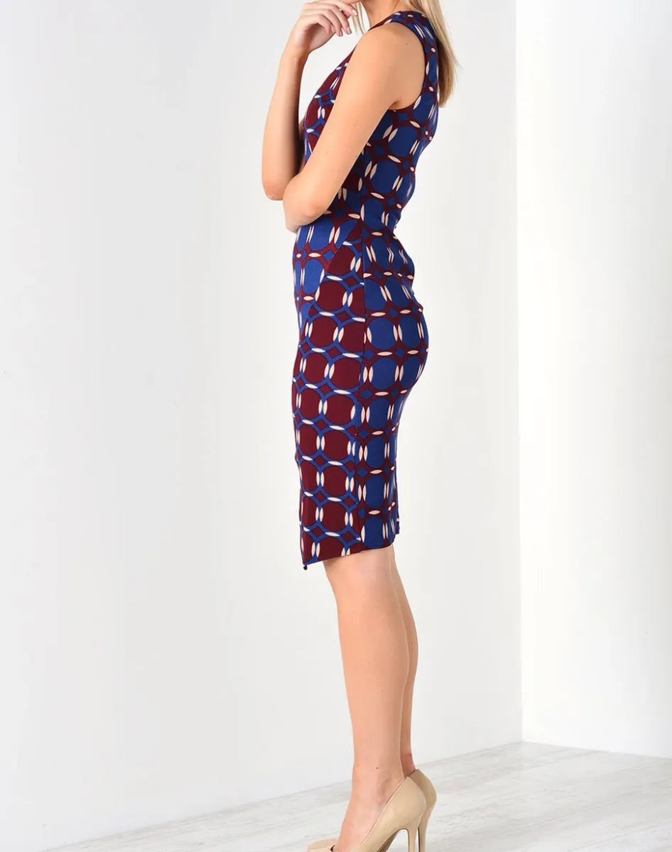 NAVY PRINT DRESS