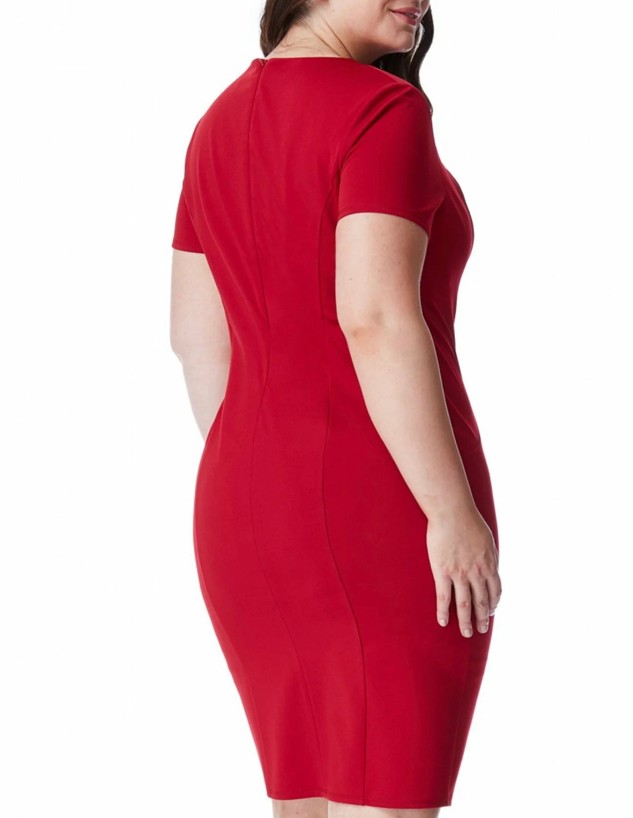 KEYHOLE FITTED MIDI DRESS