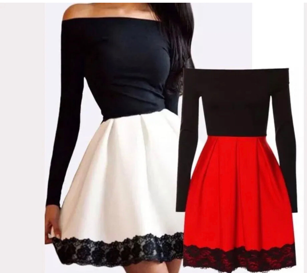 LACE TRIM SKATER DRESS