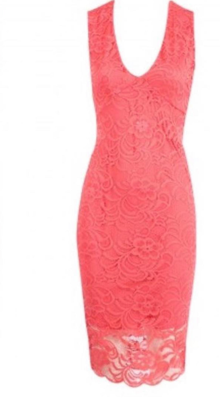 PLUNGE FLORAL LACE DRESS