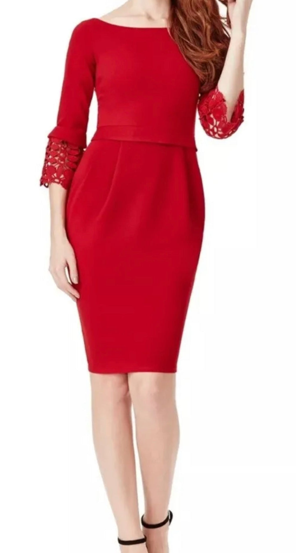 Tulip Mini Dress With Lace Sleeves