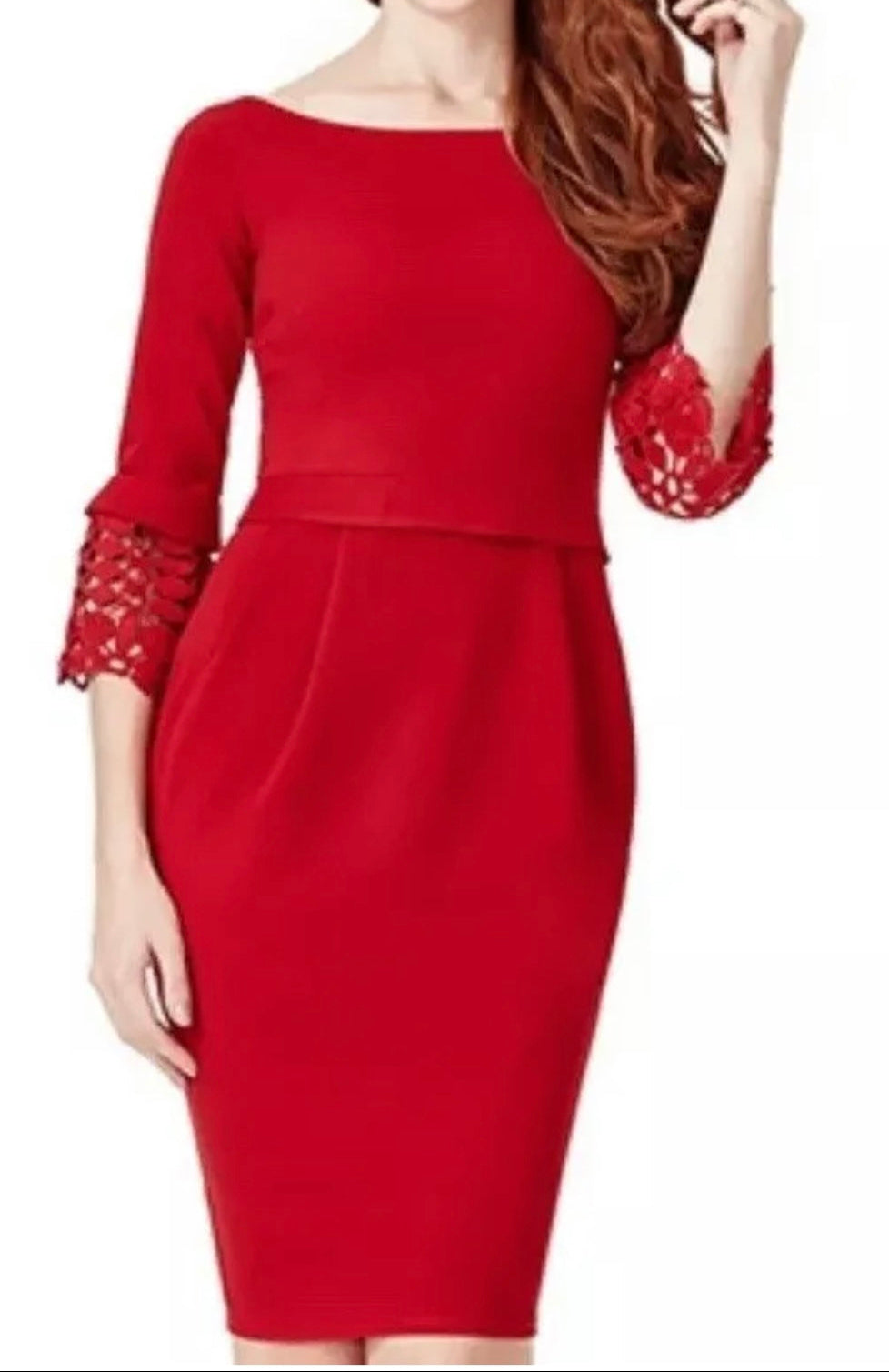 Tulip Mini Dress With Lace Sleeves