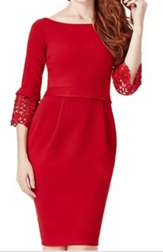 Tulip Mini Dress With Lace Sleeves