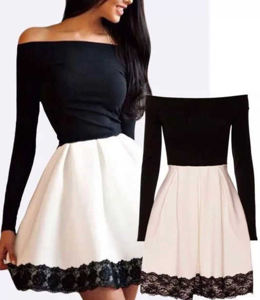 LACE TRIM SKATER DRESS