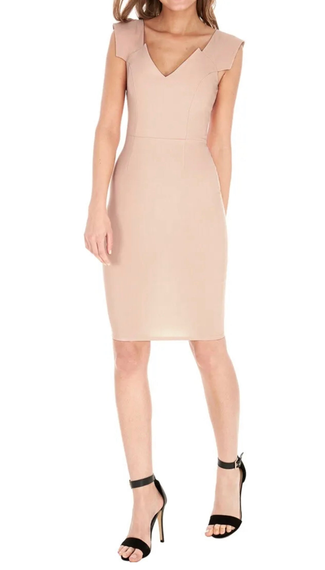 OFFICE V NECK MIDI DRESS