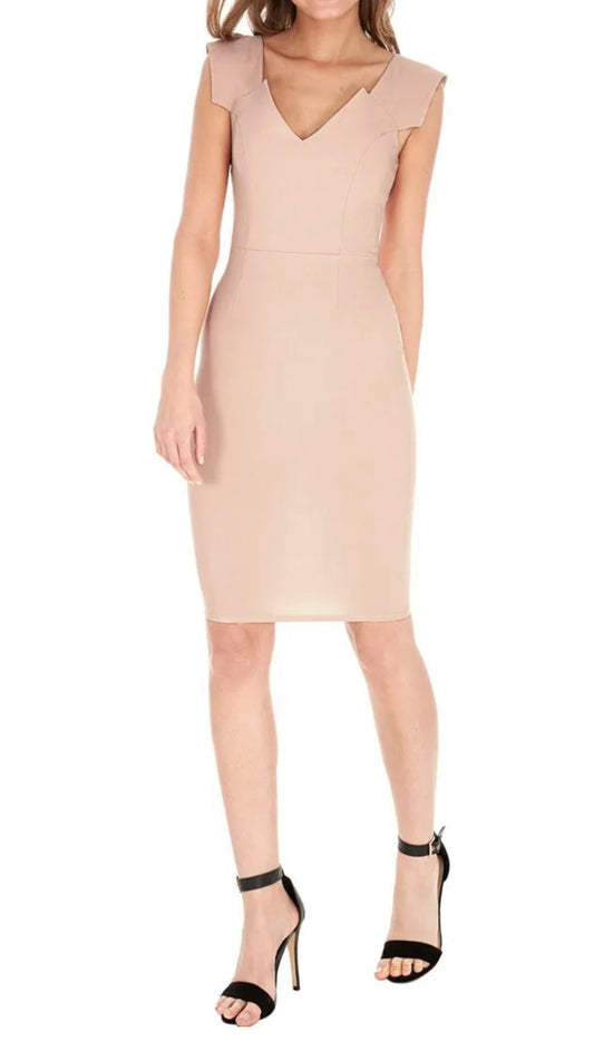 OFFICE V NECK MIDI DRESS