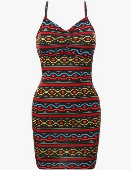 Aztec Print Mini Summer Dress